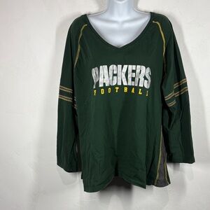 Majestic NFL Green Packers Football Long Sleeve Shirt size 3X